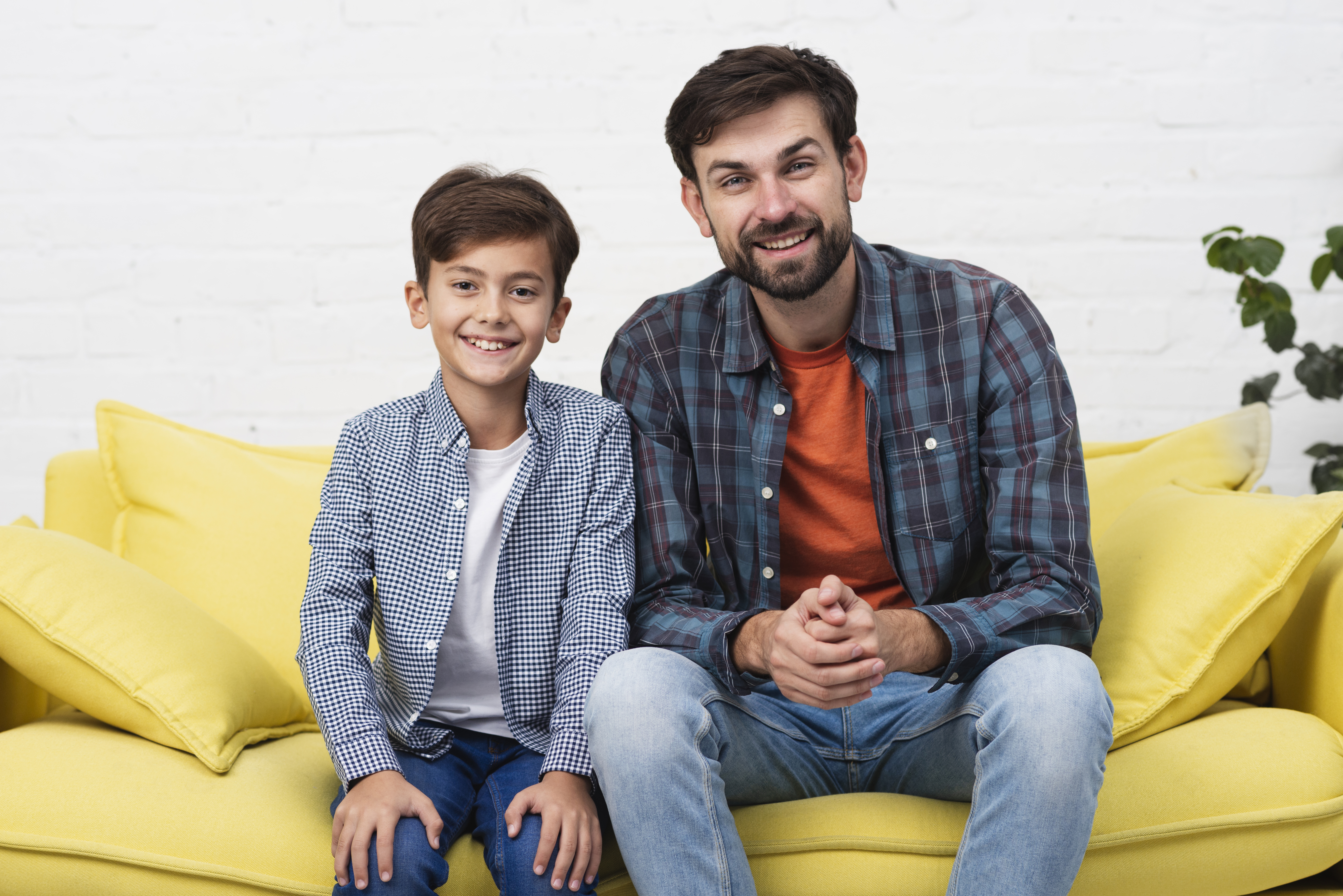 son and father discussion image
